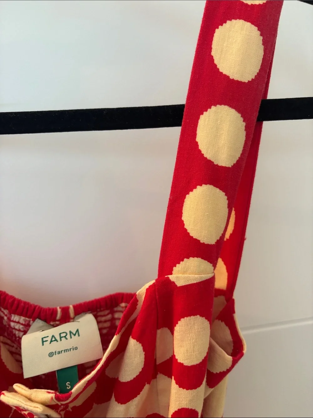 FARM Rio Red and Cream Floral & Dot Print Belted Romper - Picture 6 of 8